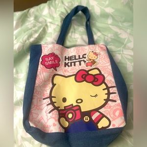 Hello  Kitty Denim bag Sanrio not used with tag denim, nylon inside.